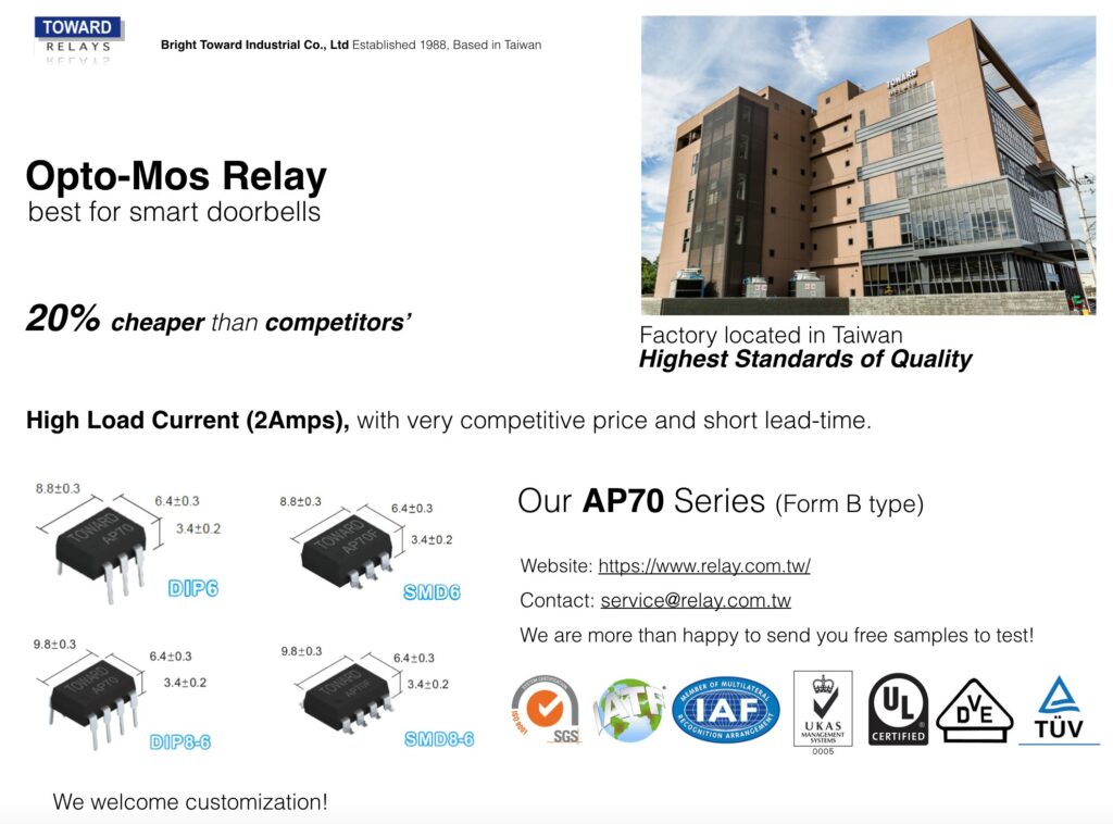 AP70, Form B Opto MOSFET relay